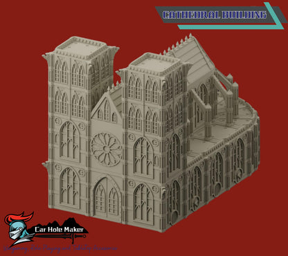 Epic Scale Modular Sci‑Fi Terrain Set for 6–8 mm Miniatures: Gothic Cathedral Centerpiece, Modular Ruins & Streets for Full Table Battles