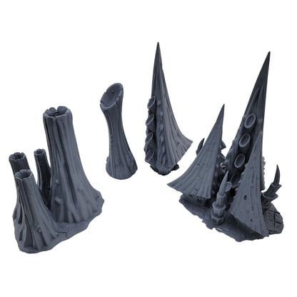 Alien Flora Set - Tabletop Terrain for Wargames, 3D Printed, 28mm Scale