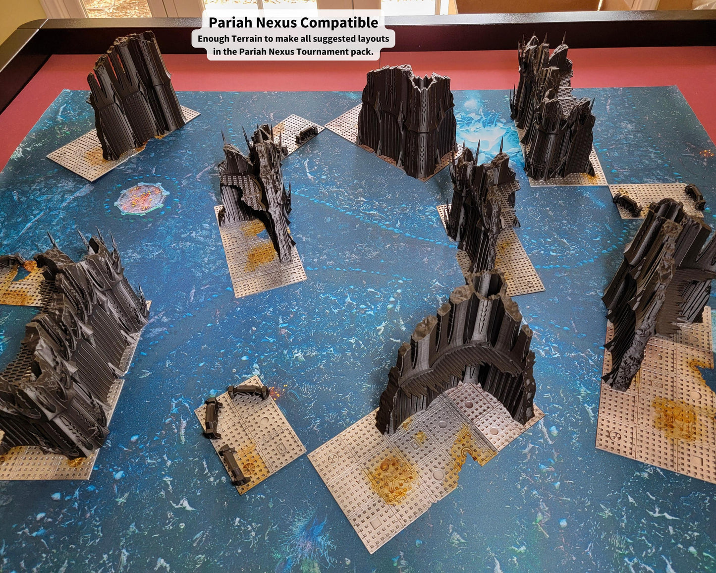 Dark Elf City Competitive Gaming Table 3D Printed Wargame Terrain Dark Eldar, Drukhari Themed Pariah Nexus Tournament Ready