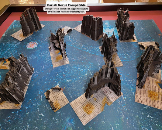 Dark Elf City Competitive Gaming Table 3D Printed Wargame Terrain Dark Eldar, Drukhari Themed Pariah Nexus Tournament Ready