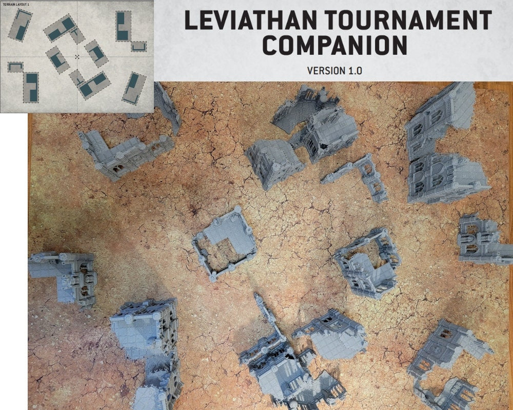10th Edition 40k Tournament Terrain Set, 3dPrinted Wargame Terrain 28mm Scale Buildings in Ruins, Imperialis Sci fi Gothic Wargaming Scenery