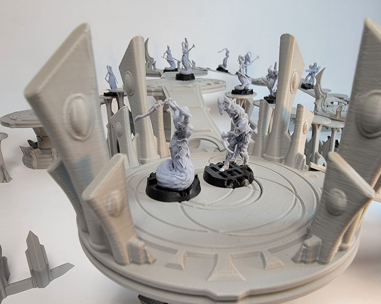 Elven Platforms Space Elves War Game Skirmish terrain. Platforms, Ramps, Barricades and Stairs for your Xenos tabletop battlefields.