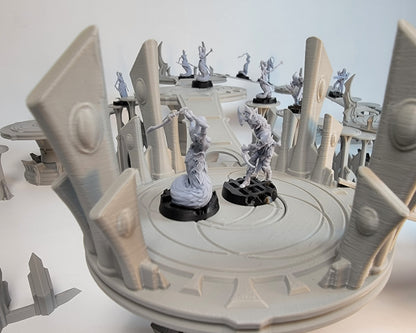 Elven Platforms Space Elves War Game Skirmish terrain. Platforms, Ramps, Barricades and Stairs for your Xenos tabletop battlefields.