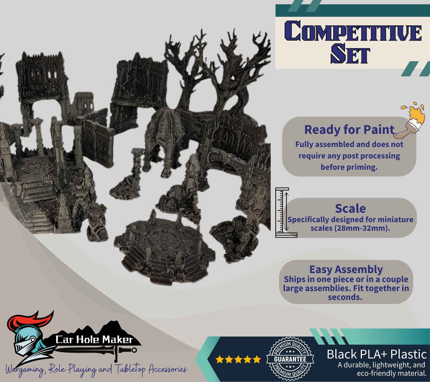 Wargame Jungle Terrain – Drakenfel Temple Ruins for AoS, Frostgrave, D&D, and Other Fantasy Games (28mm–32mm)