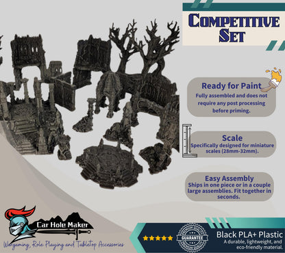 Wargame Jungle Terrain – Drakenfel Temple Ruins for AoS, Frostgrave, D&D, and Other Fantasy Games (28mm–32mm)