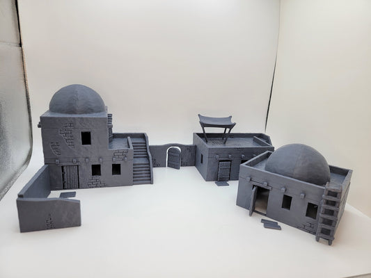 DESERT VILLAGE, Tabletop Terrain Sandy Dry Planet, Rpg & Wargame Scenery 28mm