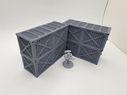 WARGAME SHIPPING CONTAINERS, Tabletop Terrain Gothic Sci-Fi Scatter Imperial Sector, Rpg & Wargame Scenery