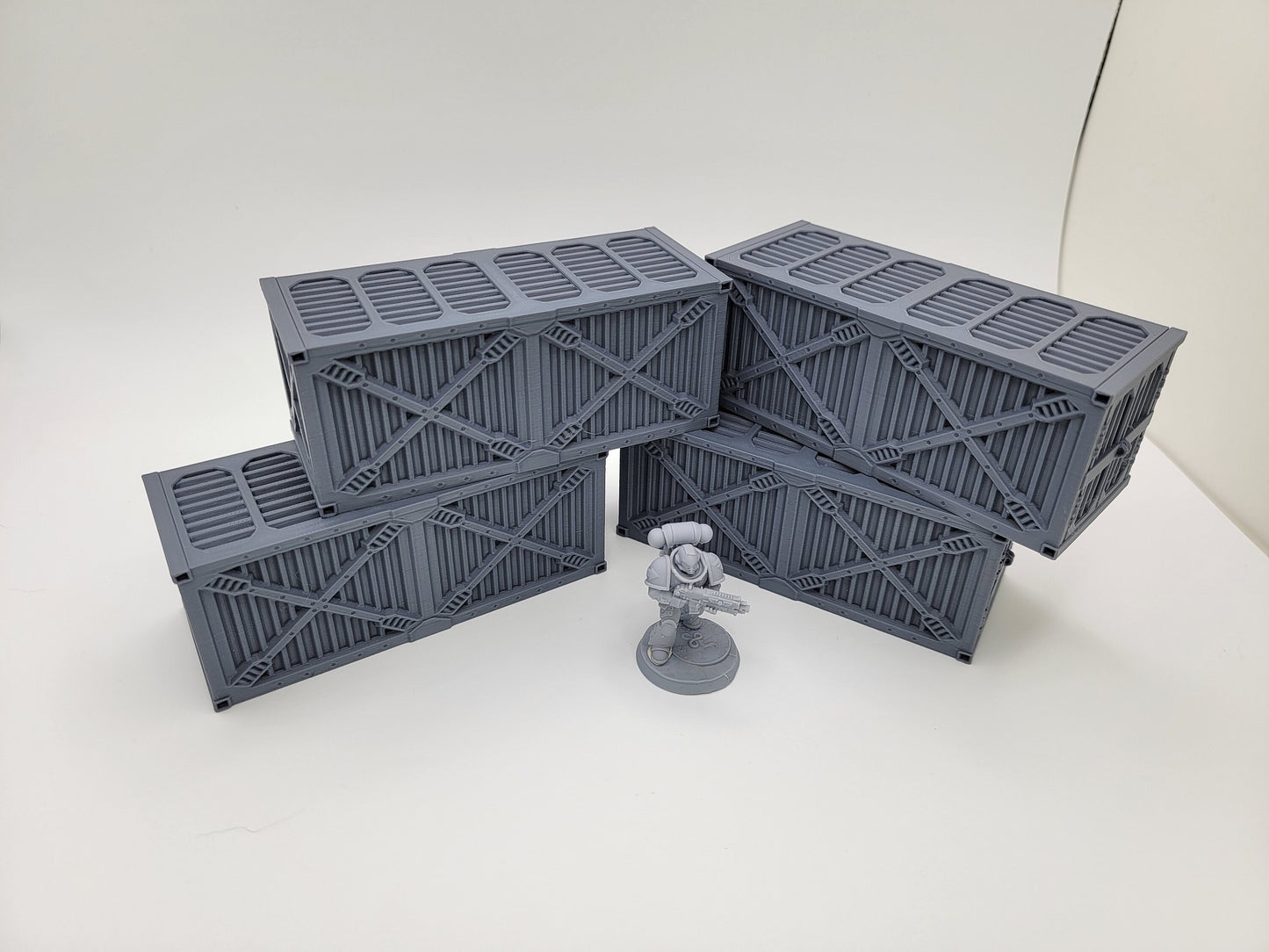 WARGAME SHIPPING CONTAINERS, Tabletop Terrain Gothic Sci-Fi Scatter Imperial Sector, Rpg & Wargame Scenery