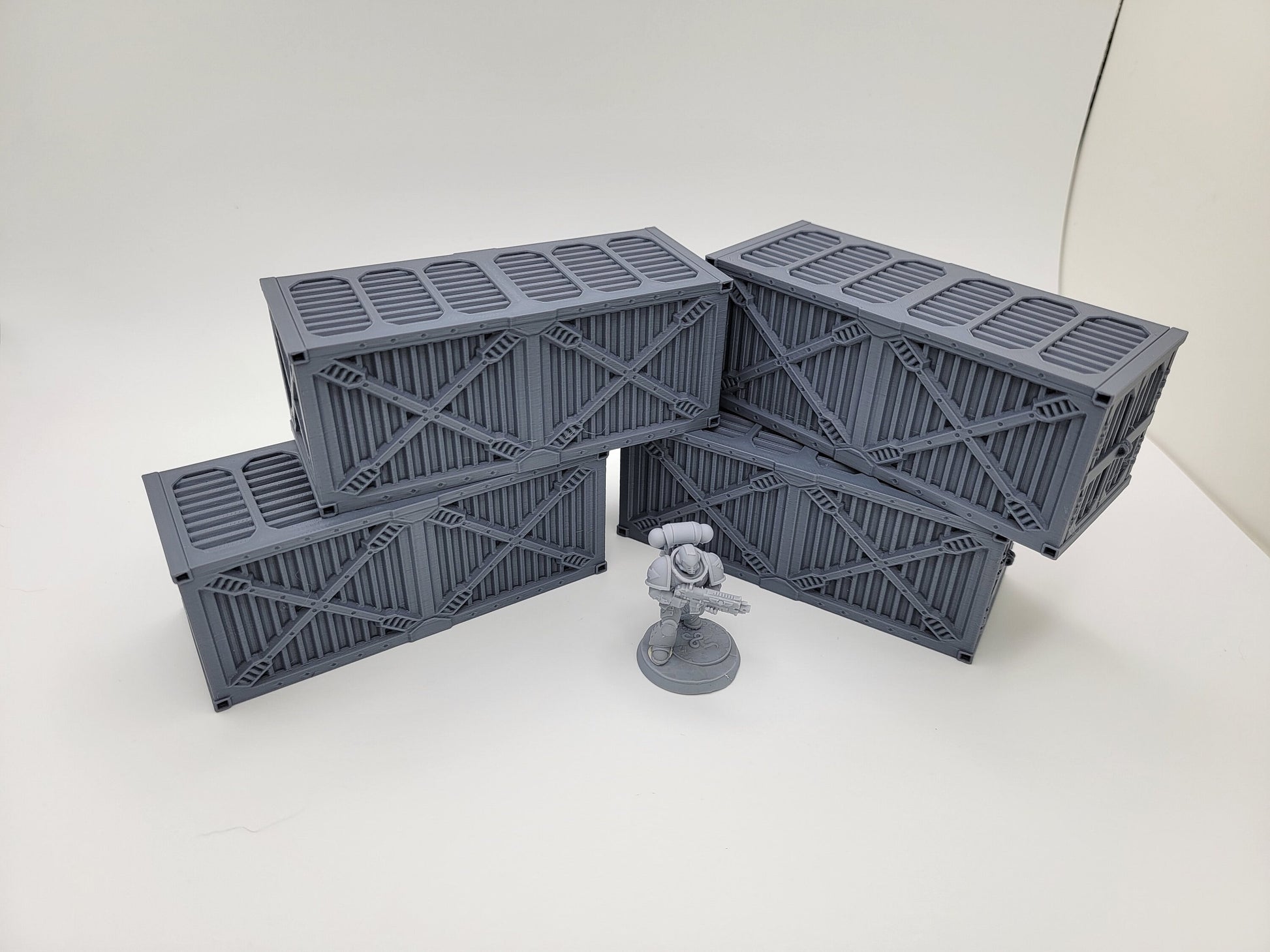 WARGAME SHIPPING CONTAINERS, Tabletop Terrain Gothic Sci-Fi Scatter Imperial Sector, Rpg & Wargame Scenery