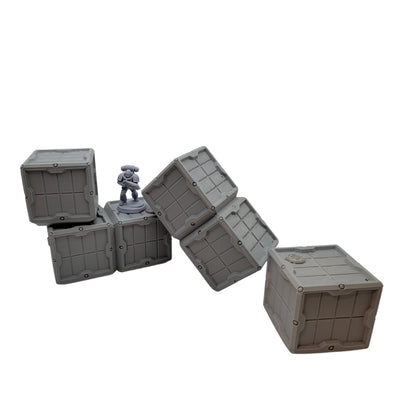 Scatter Shipping Container Set - Tabletop Terrain for Wargames, 3D-Printed, 28mm Scale