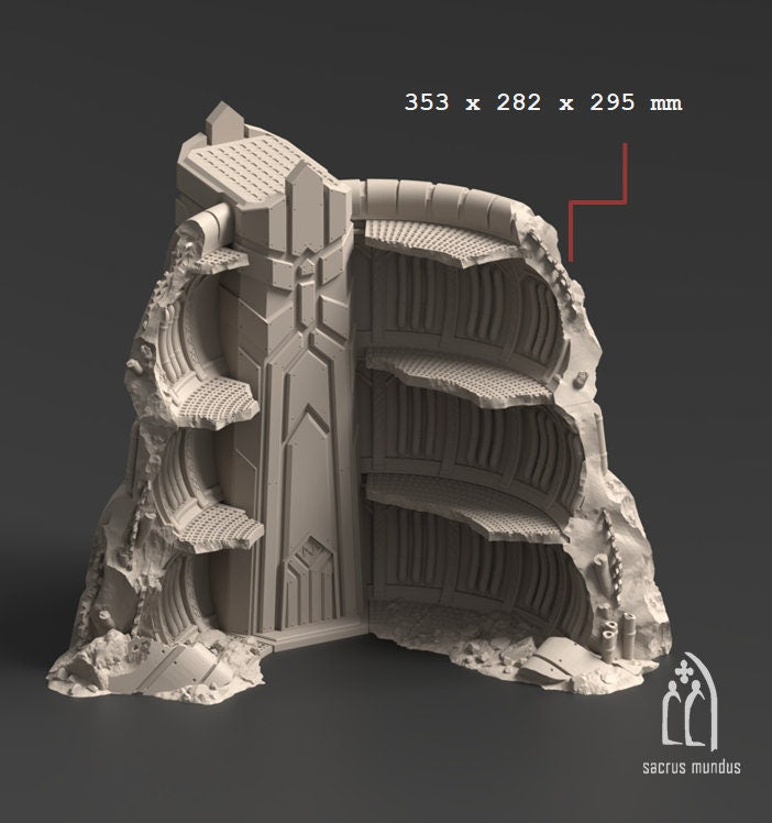Sci-Fi Dwarven Mining Complex Terrain: 28mm Tabletop