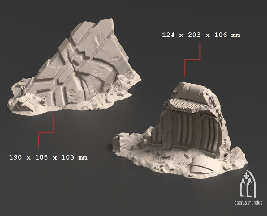 Sci-Fi Dwarven Mining Complex Terrain: 28mm Tabletop