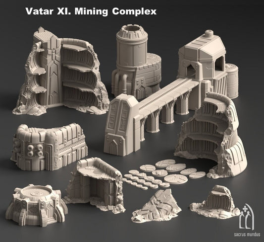 Sci-Fi Dwarven Mining Complex Terrain: 28mm Tabletop