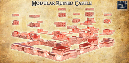 Modular Ruined Castle: 3D Printed Medieval Fortress Terrain