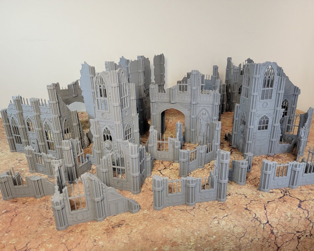 40k Terrain Set: Sector Imperialis Ruins, 28mm Scale