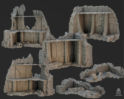 Unearth Eternity: Undying robot legion tabletop terrain. Corner ruins, Competitive Layouts, Comes assembled and ready to paint. 3d Printed