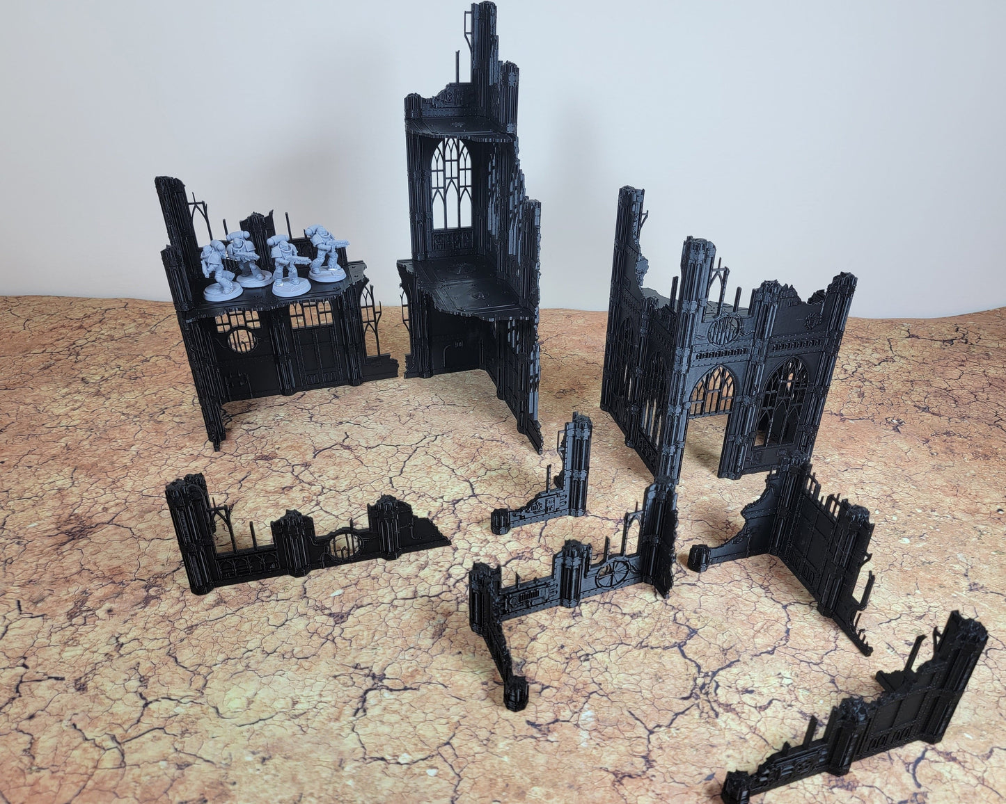Gothic Wargaming Terrain Ruins: 28mm Sci-Fi Tabletop Scenery Set