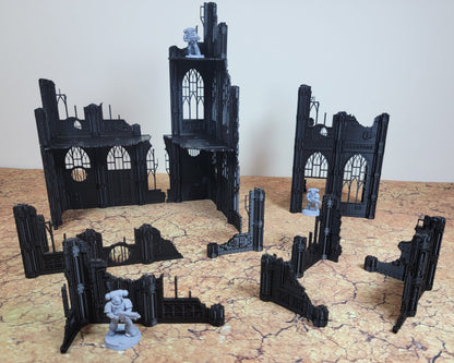 Gothic Wargaming Terrain Ruins: 28mm Sci-Fi Tabletop Scenery Set