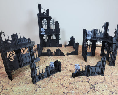 Gothic Wargaming Terrain Ruins: 28mm Sci-Fi Tabletop Scenery Set