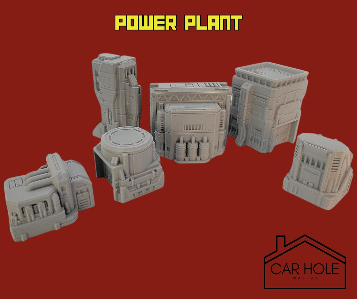 EPIC Wargame Terrain: Industrial Zone Biome. Scenery at a 6mm to 8mm scale. Fuel Silos Turbines Generators Power Plant Relay Stations