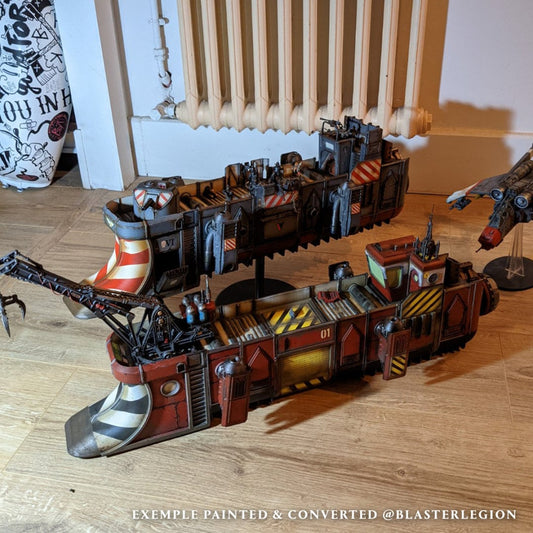 Gun Boat Cargo Tug Terrain. Floating Scenery 40k Inquisitor Cutter Marine Assault Ship. Skirmish tabletop games for docks in big cities.