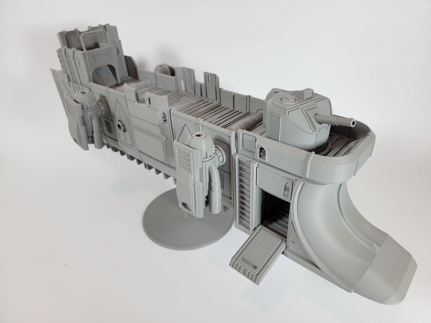 Gun Boat Cargo Tug Terrain. Floating Scenery 40k Inquisitor Cutter Marine Assault Ship. Skirmish tabletop games for docks in big cities.