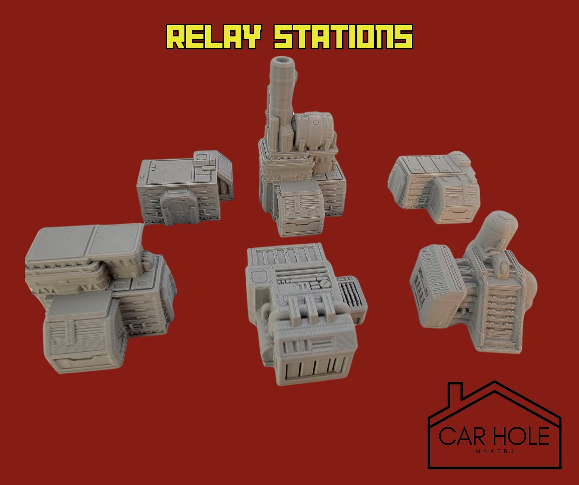 EPIC Wargame Terrain: Industrial Zone Biome. Scenery at a 6mm to 8mm scale. Fuel Silos Turbines Generators Power Plant Relay Stations