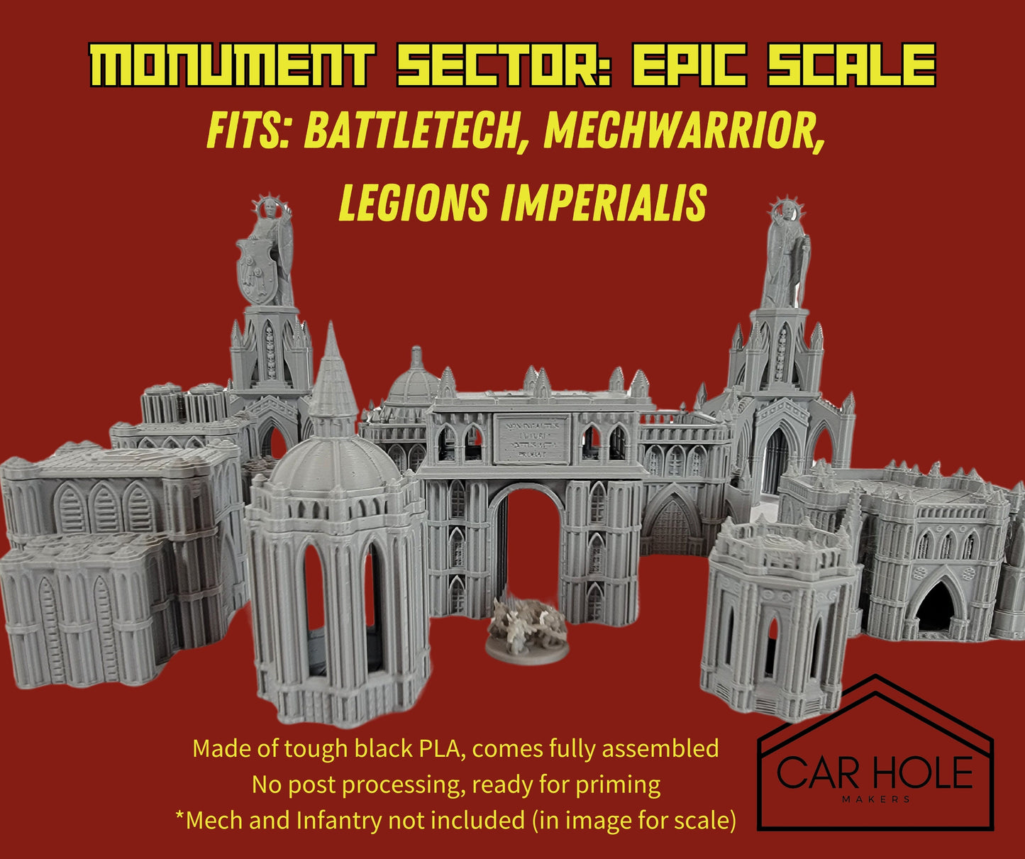 EPIC Wargame Terrain: Imperial Capital Monuments (Fits 6mm and 8mm scale games) Colossal Statues, Memorial Buildings, Archways, Gazebos