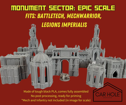 EPIC Wargame Terrain: Imperial Capital Monuments (Fits 6mm and 8mm scale games) Colossal Statues, Memorial Buildings, Archways, Gazebos