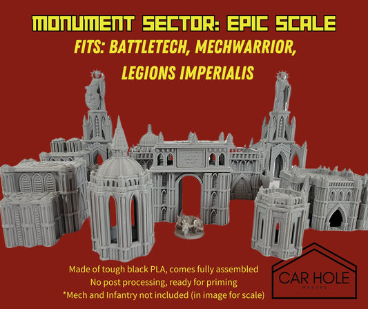EPIC Wargame Terrain: Imperial Capital Monuments (Fits 6mm and 8mm scale games) Colossal Statues, Memorial Buildings, Archways, Gazebos
