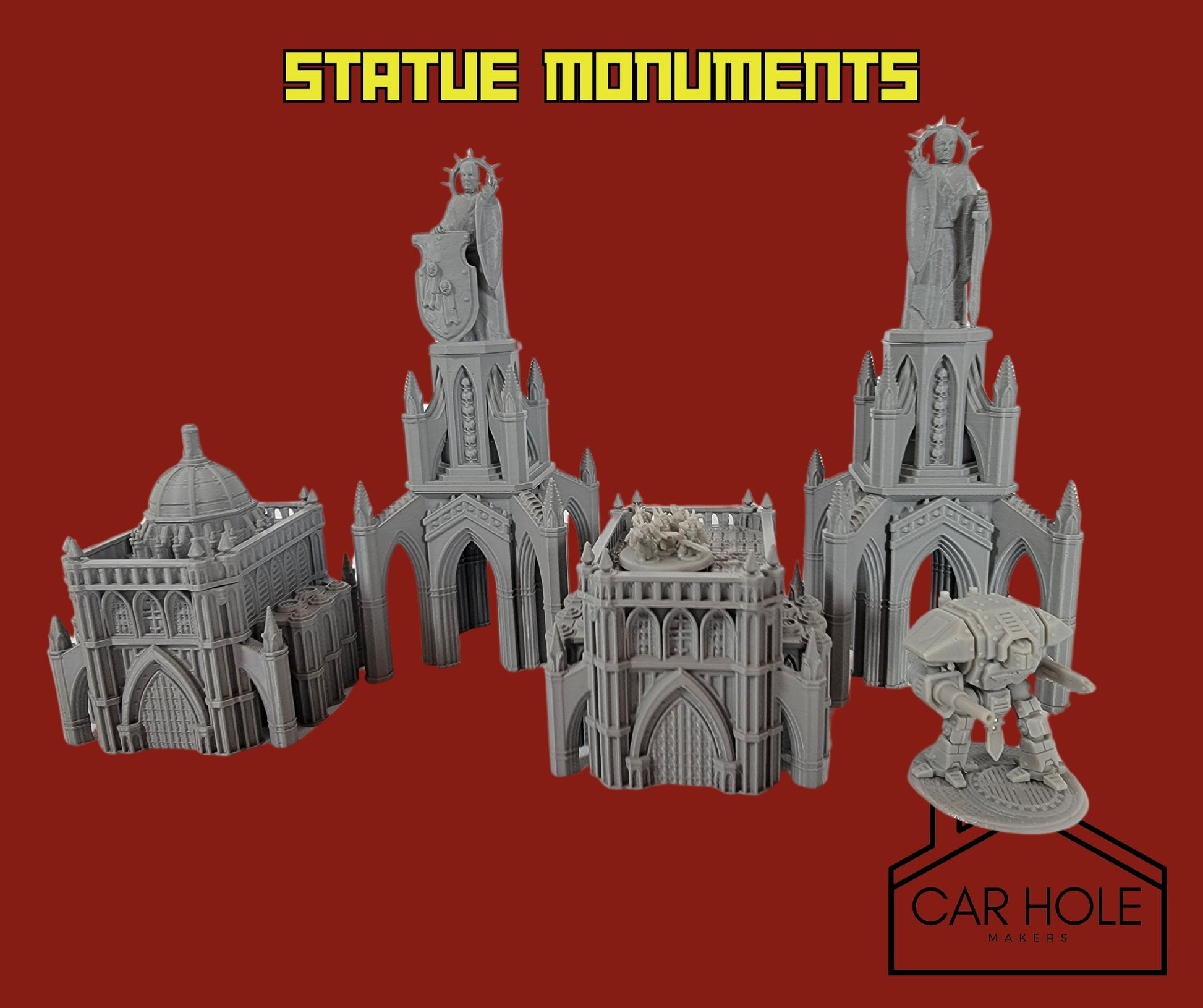 EPIC Wargame Terrain: Imperial Capital Monuments (Fits 6mm and 8mm scale games) Colossal Statues, Memorial Buildings, Archways, Gazebos
