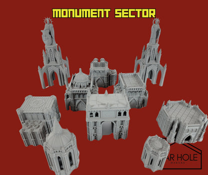 EPIC Wargame Terrain: Imperial Capital Monuments (Fits 6mm and 8mm scale games) Colossal Statues, Memorial Buildings, Archways, Gazebos