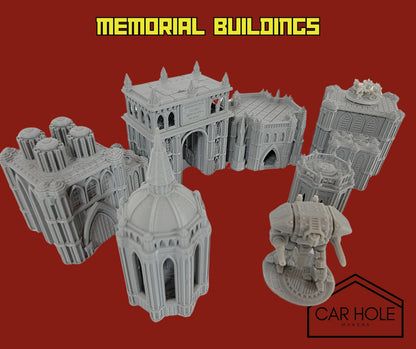 EPIC Wargame Terrain: Imperial Capital Monuments (Fits 6mm and 8mm scale games) Colossal Statues, Memorial Buildings, Archways, Gazebos