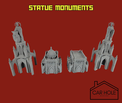 EPIC Wargame Terrain: Imperial Capital Monuments (Fits 6mm and 8mm scale games) Colossal Statues, Memorial Buildings, Archways, Gazebos