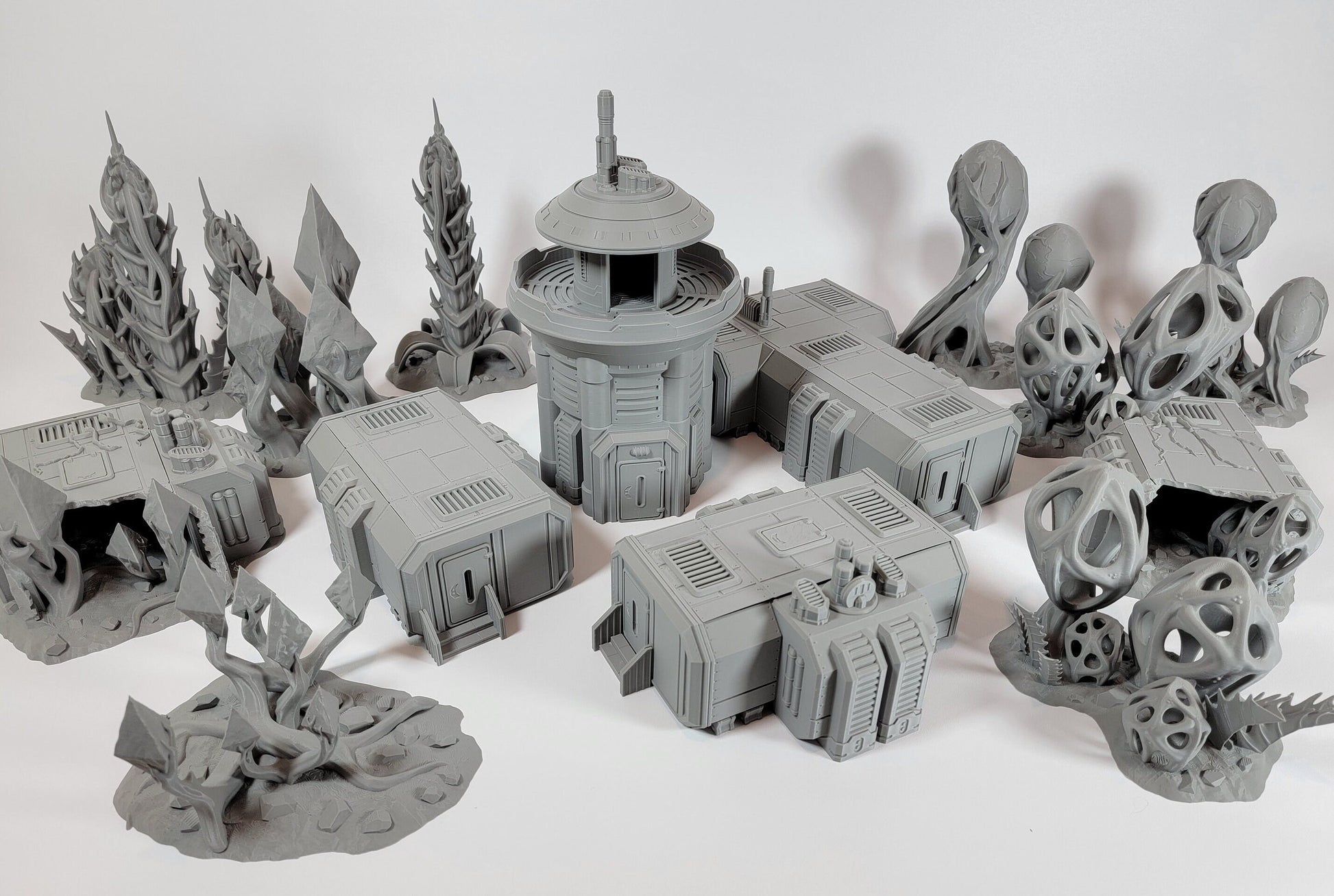 Jungle Death world Sci-Fi Terrain: Research Station Alien Forest - 28-32mm Scale