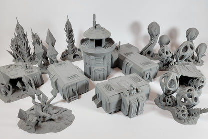 Jungle Death world Sci-Fi Terrain: Research Station Alien Forest - 28-32mm Scale
