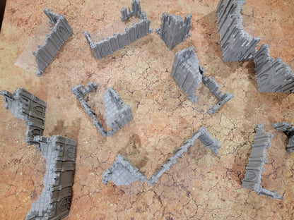 3D Printed 40k Terrain Set: Ruins for 28mm Miniatures