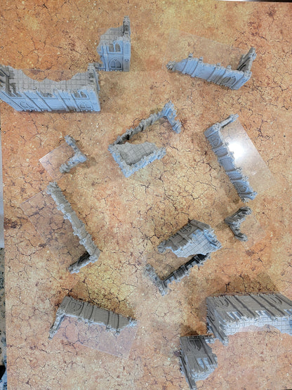 3D Printed 40k Terrain Set: Ruins for 28mm Miniatures