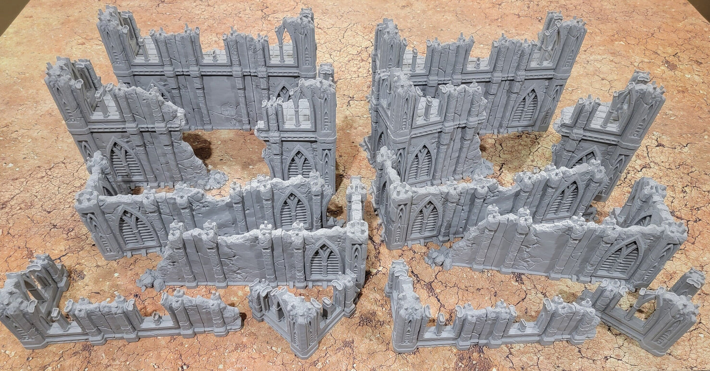 3D Printed 40k Terrain Set: Ruins for 28mm Miniatures