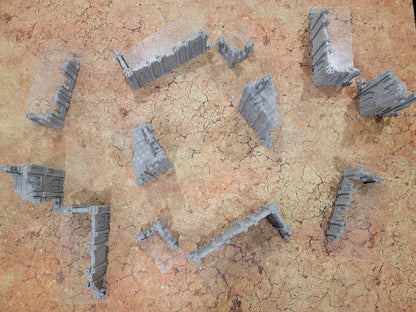 3D Printed 40k Terrain Set: Ruins for 28mm Miniatures