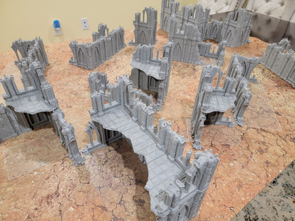 3D Printed 40k Terrain Set: Ruins for 28mm Miniatures