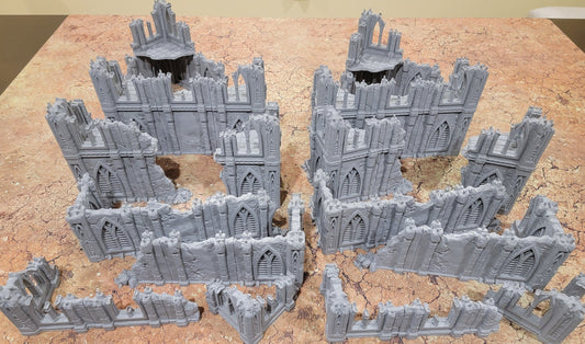 3D Printed 40k Terrain Set: Ruins for 28mm Miniatures