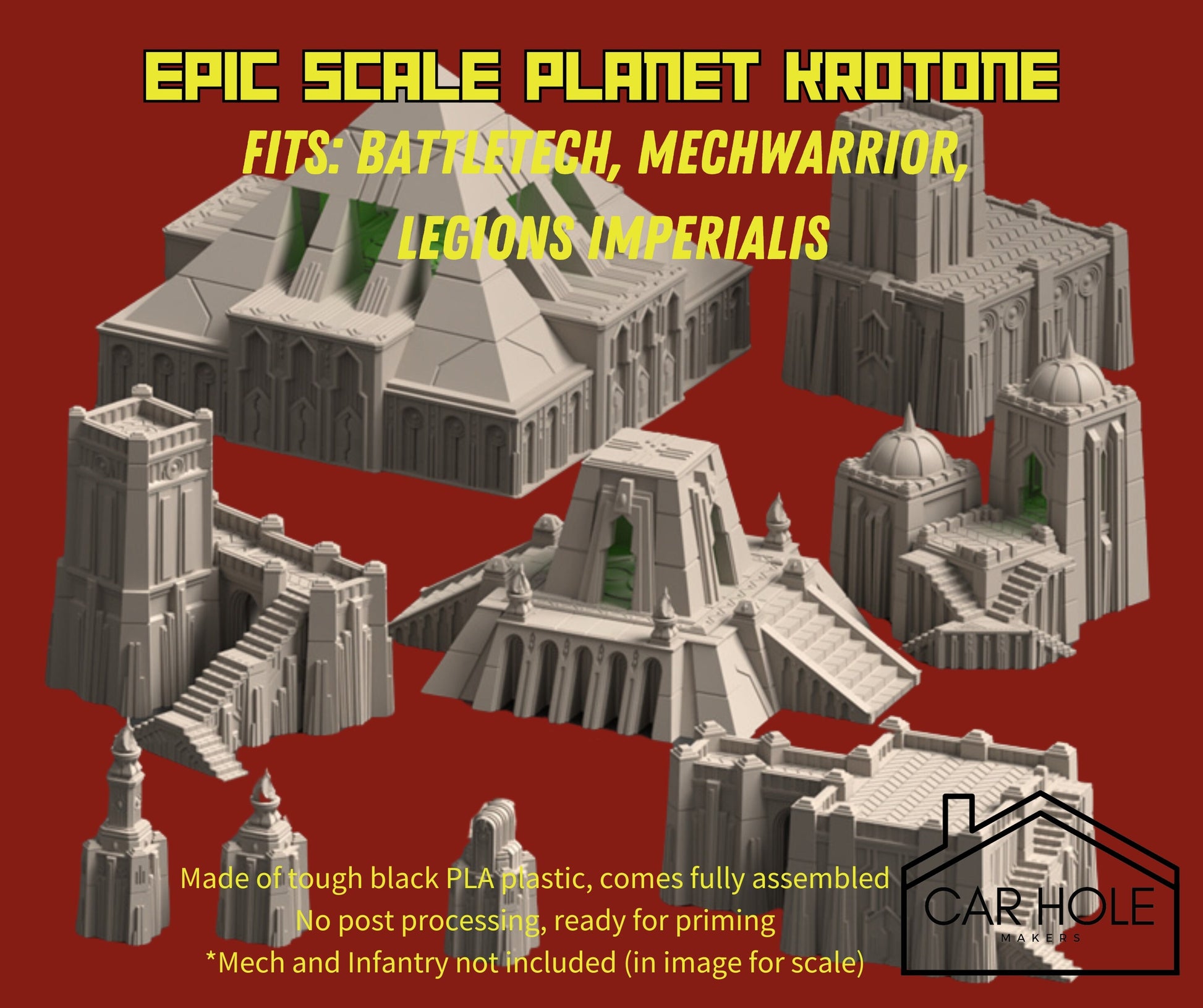 EPIC Wargame Terrain: Planet Krotone. Scenery at a 6mm to 8mm scale. Sorcerous Planet Claimed by Ruinous Powers Terrain