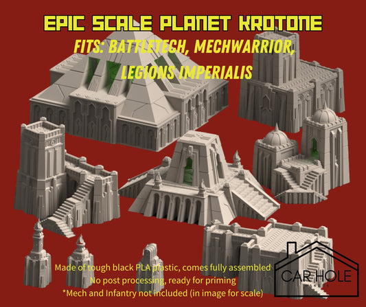 EPIC Wargame Terrain: Planet Krotone. Scenery at a 6mm to 8mm scale. Sorcerous Planet Claimed by Ruinous Powers Terrain