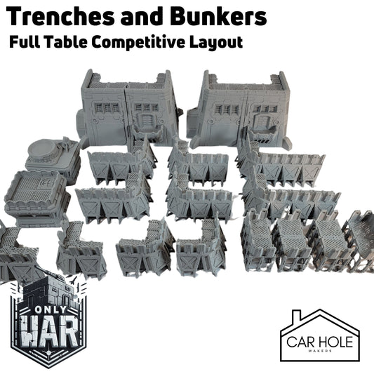 Trench Battlefield Terrain Set: Modular Wargaming Scenery