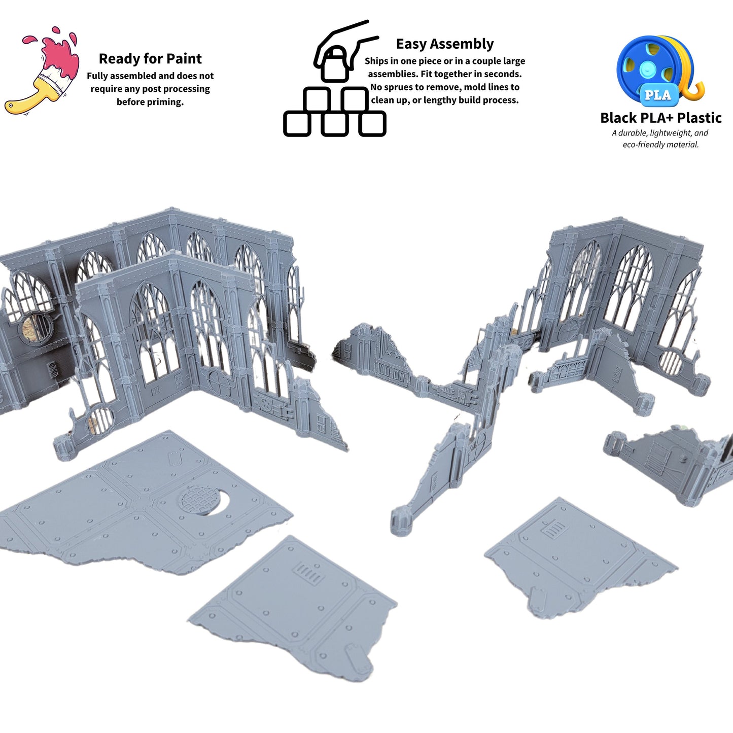 Imperial Library Ruins: Sci-Fi Wargaming Terrain - 28mm Scale