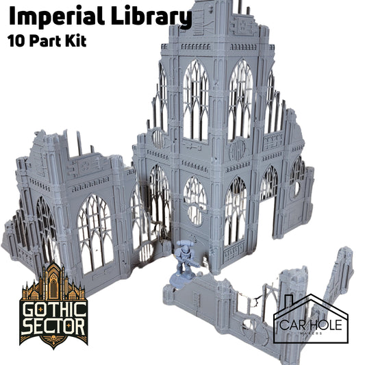 Imperial Library Ruins: Sci-Fi Wargaming Terrain - 28mm Scale