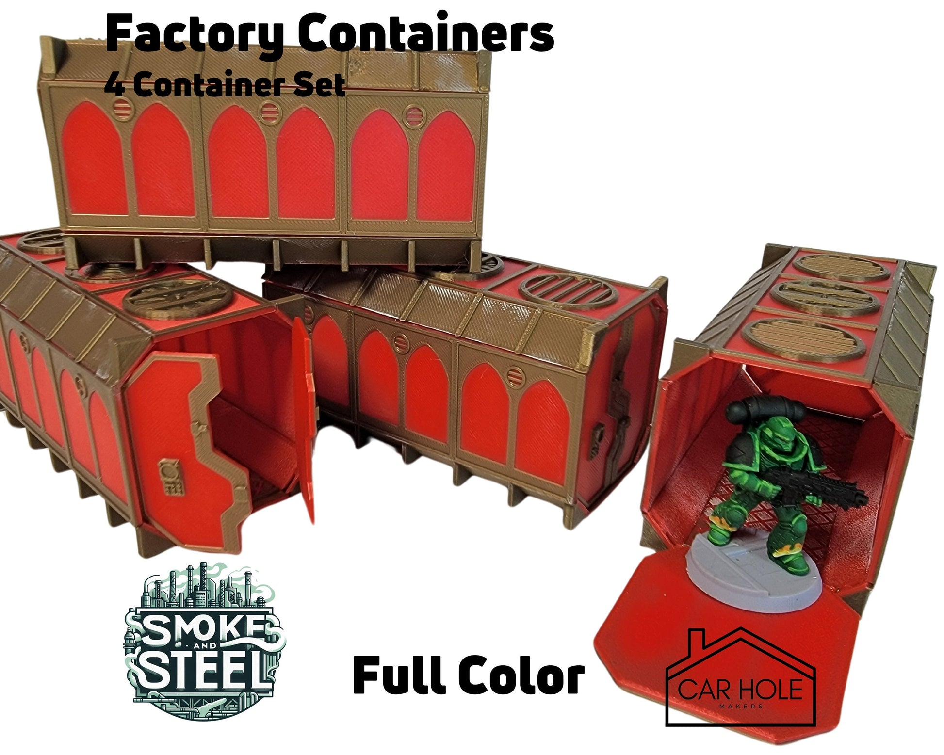 Factory Ruins Wargame Terrain: 28mm Scale, Full Color Battle Layout