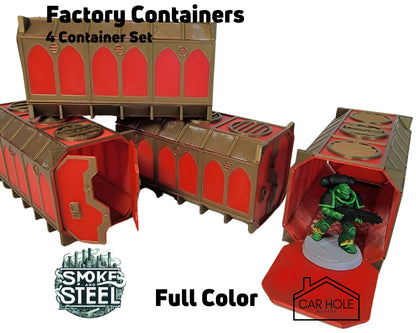 Factory Ruins Wargame Terrain: 28mm Scale, Full Color Battle Layout
