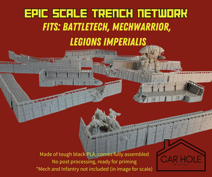 EPIC SCALE Trench Line for Miniature War Games. Scenery at a 6mm to 8mm scale.